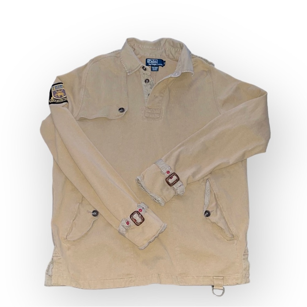POLO RALPH LAUREN RUGBY 3 BUTTON COLLAR WITH BUCKLE SZ. MED.